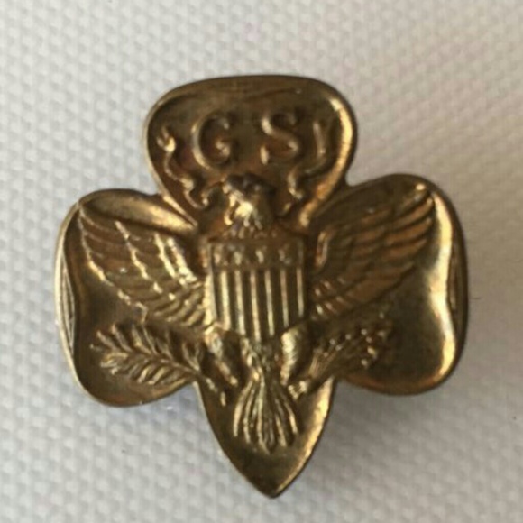 Vintage Metal Girl Scout Membership Pin